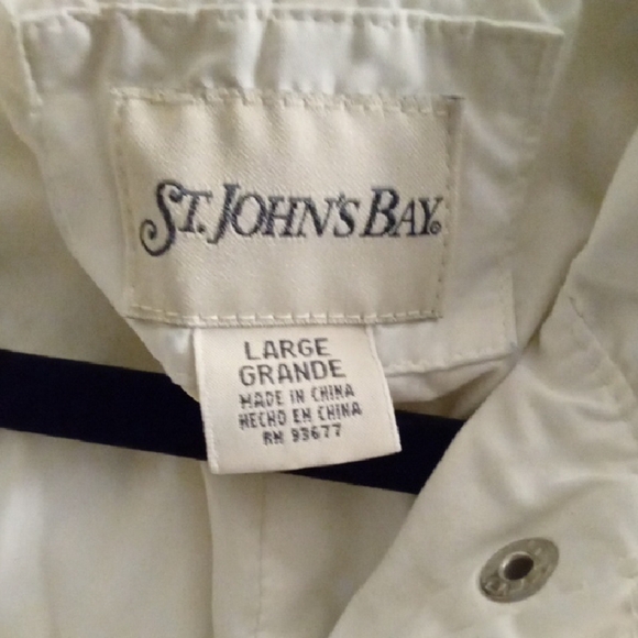 Womans L St. John's Bay Cream Hooded Jacket Mediumweight Spring - Picture 3 of 4
